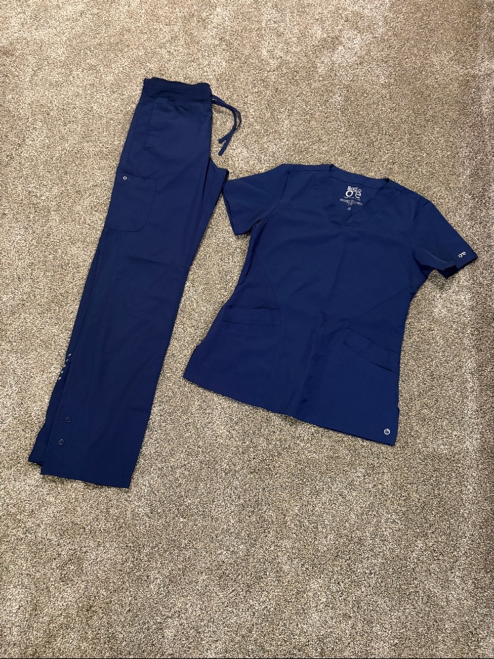 Barco One Women's Navy Scrub Top and Pants Set